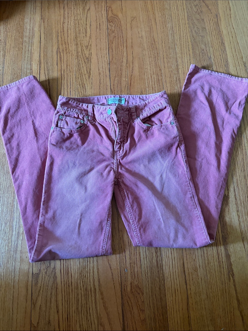 Straight-Leg Women's Corduroy Pants in Faded Pink